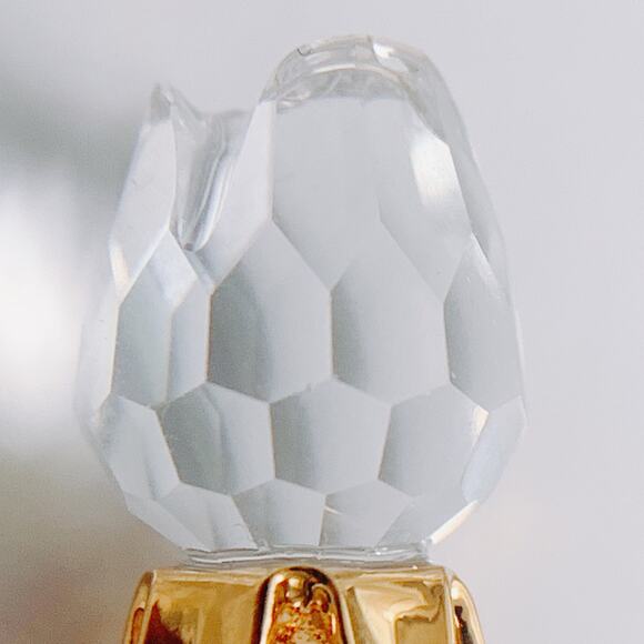 Vintage Swarovski Rose Pin Faceted Crystal 90s Y2K Small Rose Bud Floral Brooch - Picture 4 of 15